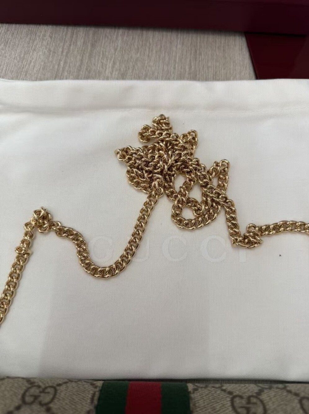 Gucci Beige GG Supreme Ophidia wallet on chain - Picture 15 of 16